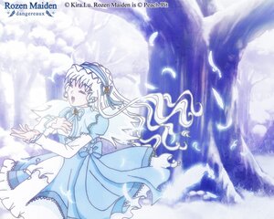Rating: Safe Score: 0 Tags: 1girl bird blue_dress closed_eyes dress feathers frills hairband image juliet_sleeves long_hair long_sleeves open_mouth ribbon singing solo suigintou white_feathers white_wings wings User: admin