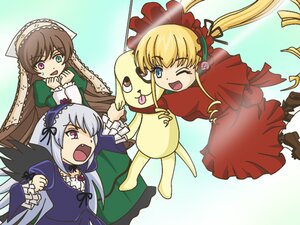 Rating: Safe Score: 0 Tags: 3girls blonde_hair blue_eyes bonnet brown_hair dress drill_hair frills green_eyes hairband heterochromia image long_hair long_sleeves multiple multiple_girls one_eye_closed open_mouth red_dress shinku silver_hair smile suigintou suiseiseki tagme twintails very_long_hair wings User: admin