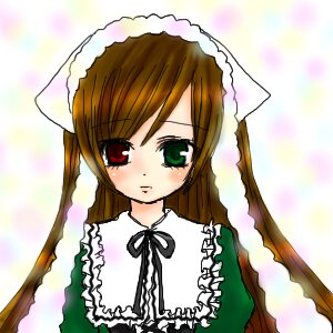 Rating: Safe Score: 0 Tags: 1girl blush brown_hair dress frills green_dress green_eyes head_scarf heterochromia image long_hair long_sleeves looking_at_viewer red_eyes solo suiseiseki upper_body very_long_hair User: admin