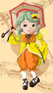 Rating: Safe Score: 0 Tags: 1girl dress drill_hair full_body green_eyes green_hair hair_ornament image kanaria musical_note smile solo twin_drills User: admin