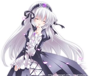 Rating: Safe Score: 0 Tags: 1girl bad_id bad_pixiv_id bangs black_dress blush bow closed_eyes dress flower frilled_sleeves frills gothic_lolita hairband headdress image lolita_fashion long_hair long_sleeves lowres moru open_mouth petals ribbon rose rozen_maiden silver_hair smile solo suigintou very_long_hair white_background wind User: admin
