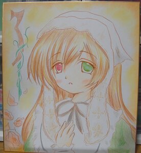 Rating: Safe Score: 0 Tags: 1girl black_ribbon dress eyebrows_visible_through_hair green_eyes heterochromia image long_hair long_sleeves looking_at_viewer marker_(medium) photo red_eyes shikishi simple_background solo suiseiseki traditional_media upper_body watercolor_(medium) User: admin