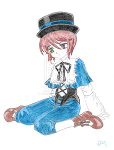 Rating: Safe Score: 0 Tags: 1girl boots full_body green_eyes hat heterochromia image long_sleeves looking_at_viewer pants red_eyes short_hair simple_background sitting solo souseiseki top_hat white_background User: admin