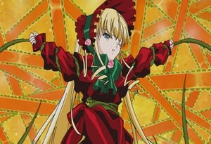 Rating: Safe Score: 0 Tags: 1girl bdsm blonde_hair blue_eyes bondage bonnet bound bow bowtie dress drill_hair flower green_bow image long_hair long_sleeves looking_at_viewer red_dress rope rose shinku solo twintails very_long_hair User: admin