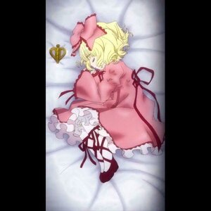 Rating: Safe Score: 0 Tags: 1girl blonde_hair bow closed_eyes dress frills hair_bow hina_ichigo hinaichigo image letterboxed long_sleeves lying on_side pink_bow ribbon short_hair sleeping solo wide_sleeves User: admin