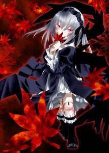 Rating: Safe Score: 0 Tags: 1girl anger_vein autumn autumn_leaves black_dress covering_mouth dress falling_leaves frills gothic_lolita hairband holding_leaf image leaf lolita_hairband long_hair long_sleeves looking_at_viewer maple_leaf silver_hair solo standing suigintou wide_sleeves wings User: admin