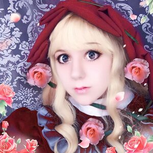 Rating: Safe Score: 0 Tags: 1girl blonde_hair blue_eyes flower hat lips looking_at_viewer petals pink_flower pink_rose portrait purple_rose red_flower red_rose rose rose_petals shinku solo thorns white_rose User: admin