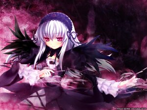 Rating: Safe Score: 0 Tags: 1girl black_wings detached_collar dress flower frilled_sleeves frills hairband image long_hair long_sleeves looking_at_viewer pink_eyes rose silver_hair solo suigintou very_long_hair wings User: admin