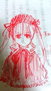 Rating: Safe Score: 0 Tags: 1girl dress drill_hair frills image long_hair long_sleeves looking_at_viewer monochrome shinku solo twintails upper_body User: admin