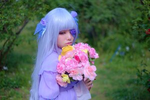 Rating: Safe Score: 0 Tags: 1girl bangs barasuishou blunt_bangs blurry bouquet depth_of_field flower hair_ornament holding holding_bouquet lips long_hair long_sleeves looking_at_viewer outdoors solo upper_body very_long_hair User: admin