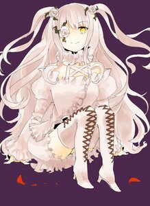 Rating: Safe Score: 0 Tags: 1girl bare_shoulders boots dress eyepatch flower hair_flower hair_ornament high_heel_boots high_heels image kirakishou long_hair pink_hair rose sitting smile solo thigh_boots thighhighs thorns two_side_up very_long_hair white_flower white_footwear white_hair white_rose yellow_eyes User: admin