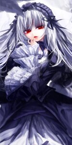 Rating: Safe Score: 0 Tags: 1girl black_dress dress frills hairband image long_hair long_sleeves looking_at_viewer red_eyes rose silver_hair solo suigintou very_long_hair wings User: admin