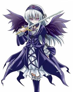 Rating: Safe Score: 0 Tags: 1girl black_wings dress flower frills hairband image juliet_sleeves long_hair long_sleeves looking_at_viewer pink_eyes puffy_sleeves rose silver_hair solo suigintou wings User: admin