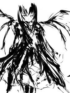 Rating: Safe Score: 0 Tags: 1girl auto_tagged closed_mouth dress feathers greyscale image long_hair looking_at_viewer monochrome possible_duplicate simple_background solo suigintou white_background wings User: admin