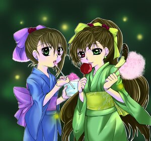 Rating: Safe Score: 0 Tags: 2girls :p bow brown_hair candy_apple earrings food green_eyes heterochromia image japanese_clothes jewelry kimono licking long_hair multiple_girls pair pink_bow ponytail red_eyes souseiseki suiseiseki tongue tongue_out twins User: admin