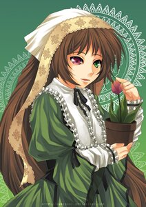 Rating: Safe Score: 0 Tags: 1girl auto_tagged brown_hair dress frills green_dress green_eyes heterochromia holding image long_hair long_sleeves looking_at_viewer red_eyes smile solo suiseiseki very_long_hair watering_can User: admin