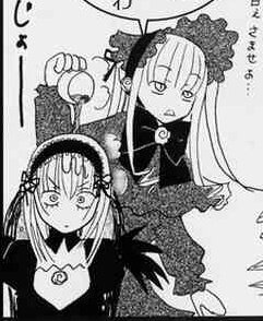 Rating: Safe Score: 0 Tags: 1girl greyscale hairband image long_hair long_sleeves looking_at_viewer monochrome pair shinku suigintou User: admin