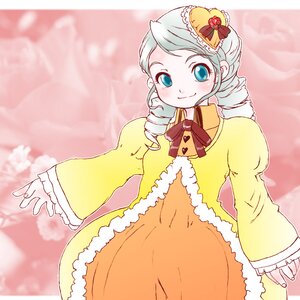 Rating: Safe Score: 0 Tags: 1girl blue_eyes blush bow dress drill_hair heart heart_hair_ornament image kanaria long_sleeves smile solo twin_drills yellow_dress User: admin