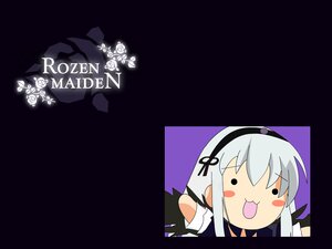 Rating: Safe Score: 0 Tags: 1girl :d black_hairband blush_stickers chibi dress hairband image open_mouth silver_hair simple_background solo suigintou wings User: admin