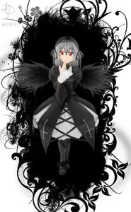 Rating: Safe Score: 0 Tags: 1girl black_dress black_ribbon black_wings dress feathers flower frills full_body hairband image long_hair long_sleeves looking_at_viewer red_eyes ribbon rose silver_hair solo standing suigintou wings User: admin