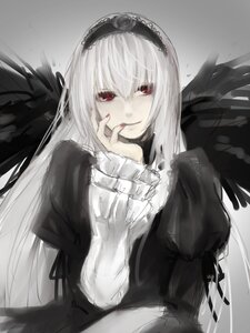 Rating: Safe Score: 0 Tags: 1girl bangs black_dress black_wings closed_mouth dress feathered_wings feathers frills hairband image juliet_sleeves long_hair long_sleeves looking_at_viewer puffy_sleeves red_eyes solo suigintou tongue tongue_out upper_body wings User: admin