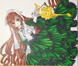 Rating: Safe Score: 0 Tags: 1girl brown_hair dress drill_hair frills green_dress green_eyes hat head_scarf heterochromia image long_hair long_sleeves looking_at_viewer red_eyes simple_background solo suiseiseki traditional_media twin_drills very_long_hair watering_can User: admin