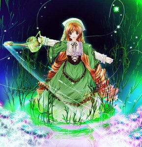 Rating: Safe Score: 0 Tags: 1girl :d blush cross-laced_clothes dress drill_hair flower frilled_sleeves frills grass green_dress green_eyes hat head_scarf heterochromia holding image long_hair long_sleeves looking_at_viewer open_mouth plant red_eyes rozen_maiden ruku_(alicecreation) smile solo standing suiseiseki twin_drills twintails very_long_hair watering_can User: admin
