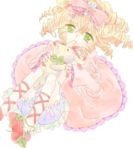 Rating: Safe Score: 0 Tags: 1girl blonde_hair bow cross-laced_footwear dress drill_hair frills green_eyes hair_bow hina_ichigo hinaichigo image long_sleeves pink_bow pink_dress ringlets sitting solo twin_drills User: admin