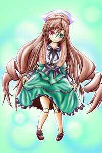 Rating: Safe Score: 0 Tags: 1girl brown_hair doll_joints dress drill_hair frills full_body green_dress green_eyes hat heterochromia image joints long_hair long_sleeves looking_at_viewer red_eyes shoes smile solo suiseiseki twin_drills very_long_hair white_legwear User: admin