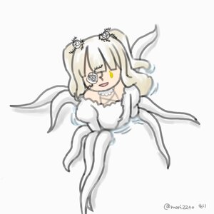 Rating: Safe Score: 0 Tags: 1girl bare_shoulders dress eyepatch full_body image insect_girl kirakishou long_hair looking_at_viewer monster_girl smile solo striped twitter_username vertical-striped_legwear vertical_stripes white_dress white_hair User: admin