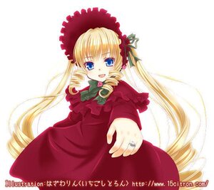 Rating: Safe Score: 0 Tags: 1girl :d blonde_hair blue_eyes bonnet bow bowtie dress drill_hair image jewelry long_hair long_sleeves looking_at_viewer open_mouth red_dress ring ringlets shinku simple_background smile solo twin_drills twintails very_long_hair watermark web_address white_background User: admin