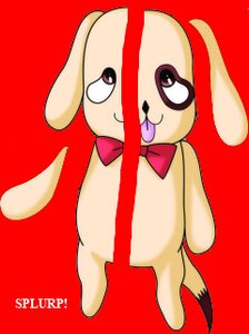 Rating: Safe Score: 0 Tags: artist_name black_eyes bow bowtie full_body kunkun looking_at_viewer no_humans red_background red_neckwear simple_background smile solo standing User: admin