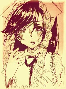 Rating: Safe Score: 0 Tags: 1girl flower frills hair_flower hair_ornament image monochrome solo suiseiseki User: admin