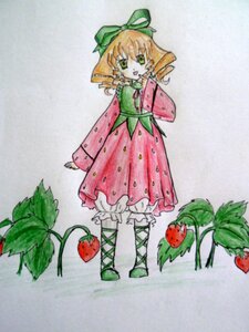 Rating: Safe Score: 0 Tags: 1girl apple blonde_hair bloomers bow cherry curly_hair dress drill_hair food food_print fruit full_body grapes green_eyes hair_bow hina_ichigo hinaichigo holding_fruit image leaf long_sleeves open_mouth plant solo standing strawberry strawberry_print tomato traditional_media twin_drills watermelon User: admin