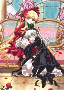 Rating: Safe Score: 0 Tags: 2girls blonde_hair blue_eyes dress drill_hair flower image long_hair long_sleeves multiple_girls pair petals rose rose_petals shinku sitting suigintou twintails very_long_hair User: admin