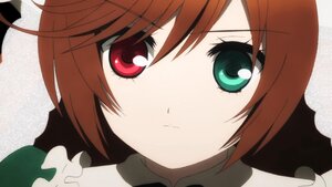 Rating: Safe Score: 0 Tags: 1girl bangs close-up closed_mouth eyebrows_visible_through_hair face frills image looking_at_viewer red_eyes short_hair simple_background solo suiseiseki User: admin