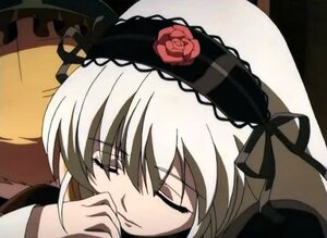 Rating: Safe Score: 0 Tags: 1girl black_ribbon closed_eyes flower hair_ribbon image pair red_flower red_rose ribbon rose shinku solo suigintou User: admin