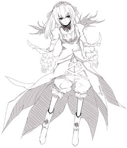 Rating: Safe Score: 0 Tags: 1girl boots braid breasts dress full_body greyscale image long_sleeves looking_at_viewer monochrome ribbon solo striped suigintou User: admin