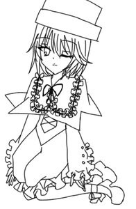 Rating: Safe Score: 0 Tags: 1girl bow capelet dress frills full_body greyscale hat image lineart long_sleeves monochrome short_hair solo souseiseki standing User: admin