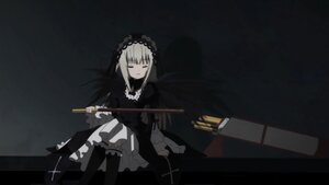 Rating: Safe Score: 0 Tags: 1girl black_dress black_legwear closed_eyes closed_mouth cross dress frills gothic_lolita gun hairband holding holding_weapon image lolita_fashion long_hair long_sleeves ribbon rifle silver_hair sitting solo suigintou thighhighs weapon User: admin