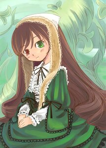 Rating: Safe Score: 0 Tags: 1girl blush brown_hair dress frills green_dress green_eyes head_scarf heterochromia image long_hair long_sleeves looking_at_viewer red_eyes ribbon smile solo suiseiseki very_long_hair watering_can User: admin