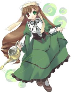 Rating: Safe Score: 0 Tags: 1girl artist_request brown_hair dress frills full_body green_dress green_eyes hat head_scarf heterochromia image long_hair long_sleeves looking_at_viewer lowres red_eyes rozen_maiden solo suiseiseki twin_drills very_long_hair watering_can white_background User: admin