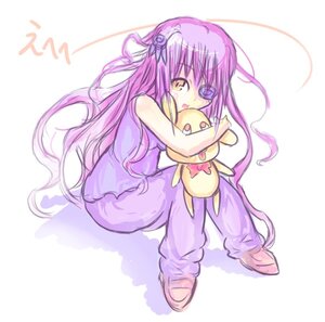 Rating: Safe Score: 0 Tags: 1girl artist_request barasuishou doll_hug flower flower_eyepatch full_body hair_flower hair_ornament image kunkun long_hair looking_at_viewer pajamas pants purple_hair purple_pants purple_shirt rozen_maiden shirt shoes simple_background sitting solo striped stuffed_animal two_side_up vertical_stripes very_long_hair white_background yellow_eyes User: admin