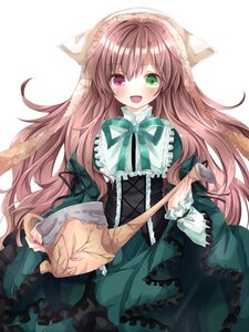 Rating: Safe Score: 0 Tags: 1girl :d bad_id bad_pixiv_id blush brown_hair dress frills green_dress green_eyes head_scarf heterochromia image long_hair long_sleeves looking_at_viewer nanase_nao open_mouth pink_eyes red_eyes ribbon rozen_maiden smile solo suiseiseki very_long_hair watering_can white_background wide_sleeves User: admin