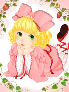 Rating: Safe Score: 0 Tags: 1girl apple blonde_hair bow cherry dress flower food frills fruit green_eyes hair_bow hina_ichigo hinaichigo image leaf lying object_namesake on_stomach pink_bow plant ribbon shoes short_hair solo strawberry strawberry_print striped striped_background vines User: admin