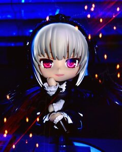 Rating: Safe Score: 0 Tags: 1girl chibi doll doll_joints dress looking_at_viewer pink_eyes purple_eyes smile solo suigintou User: admin
