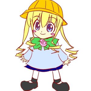 Rating: Safe Score: 0 Tags: 1girl black_footwear blonde_hair blue_eyes blush_stickers dress flower full_body hat image long_hair long_sleeves looking_at_viewer rose shinku simple_background smile solo standing white_background yellow_headwear User: admin