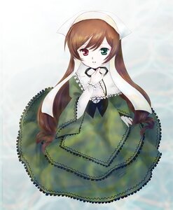 Rating: Safe Score: 0 Tags: 1girl brown_hair dress frills full_body green_dress green_eyes head_scarf heterochromia image long_hair long_sleeves looking_at_viewer red_eyes solo suiseiseki very_long_hair User: admin