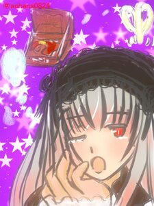 Rating: Safe Score: 0 Tags: 1girl blush choker hairband image long_hair open_mouth purple_background solo star_(symbol) suigintou User: admin