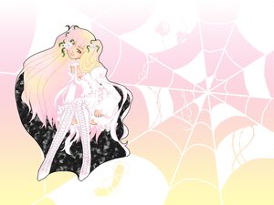 Rating: Safe Score: 0 Tags: 1girl blonde_hair boots cross-laced_footwear dress flower image kirakishou long_hair pink_hair sitting solo thigh_boots thighhighs very_long_hair yellow_eyes User: admin